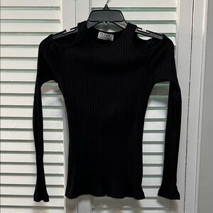 Frame Women Black Long Sleeve Cutout Top size M